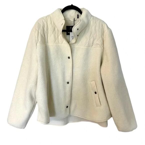 Barbour Aspen Plus Size Fleece Women’s Cream Jacket with Pockets Size 3X NWT - Picture 1 of 9